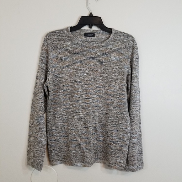Zara Men Crewneck Grey Brwon Sweater - Picture 1 of 4
